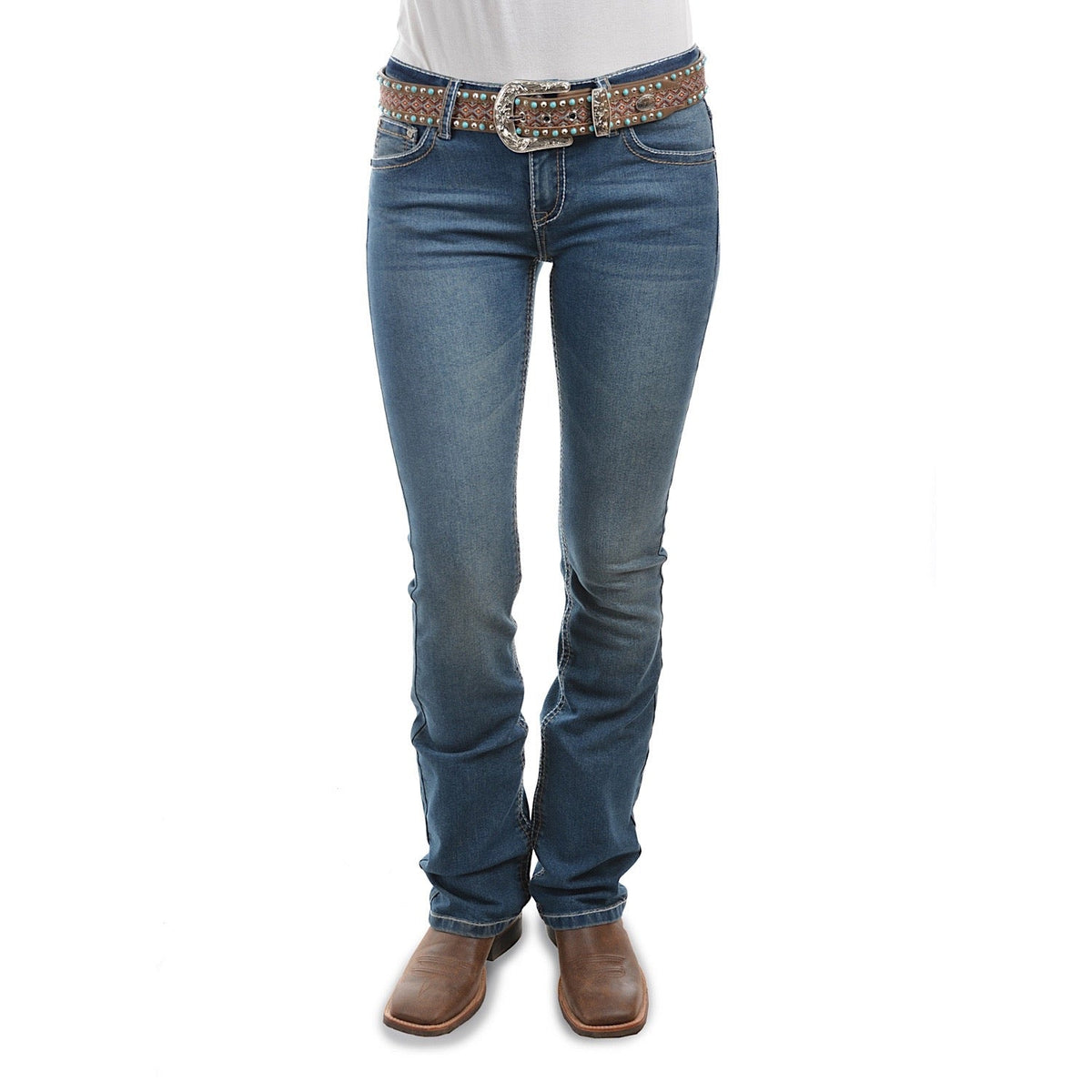 Pure Western Women’s Brandy Boot Cut Jean 34 Leg Indigo