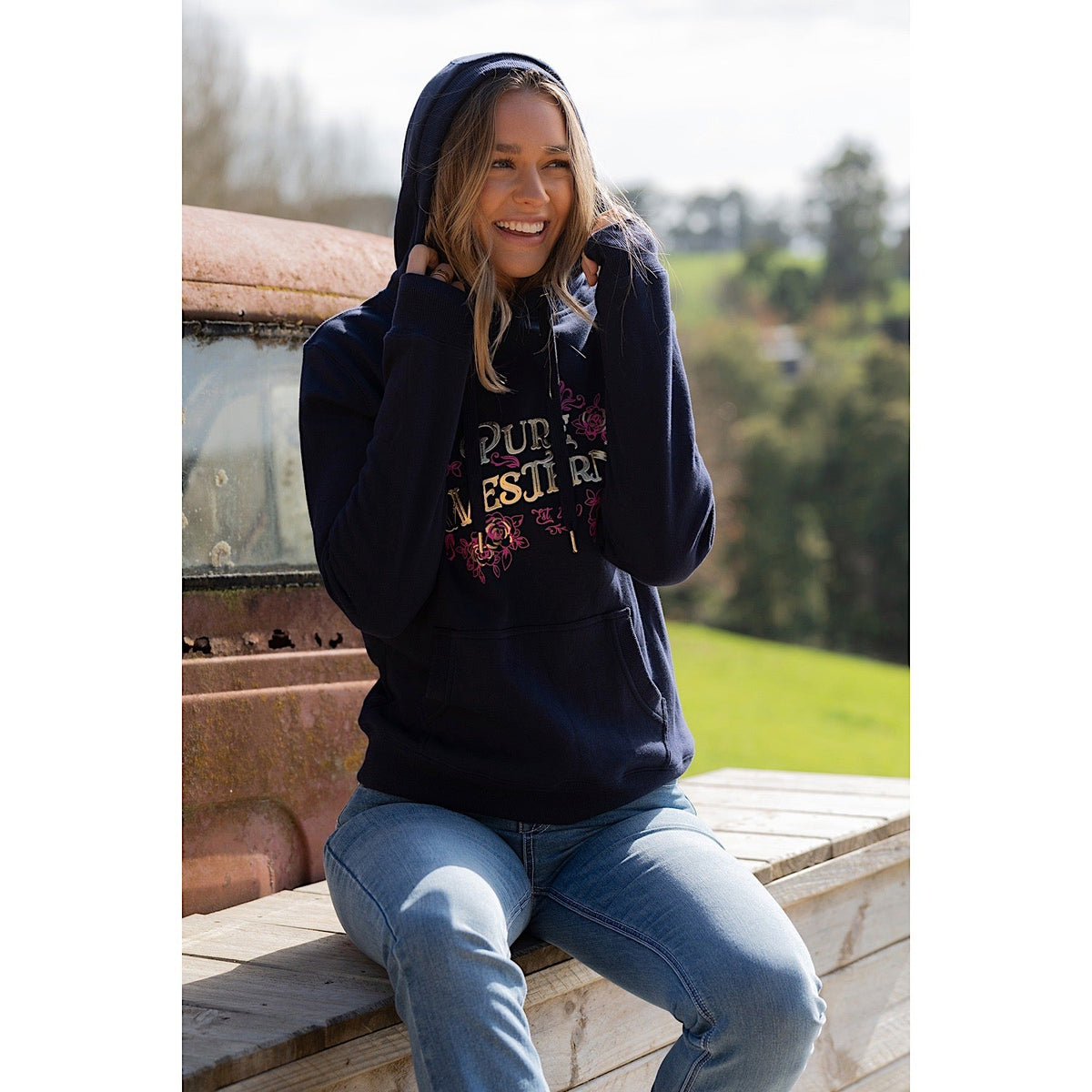 Pure Western Women’s Brandy Pullover Hoodie Navy