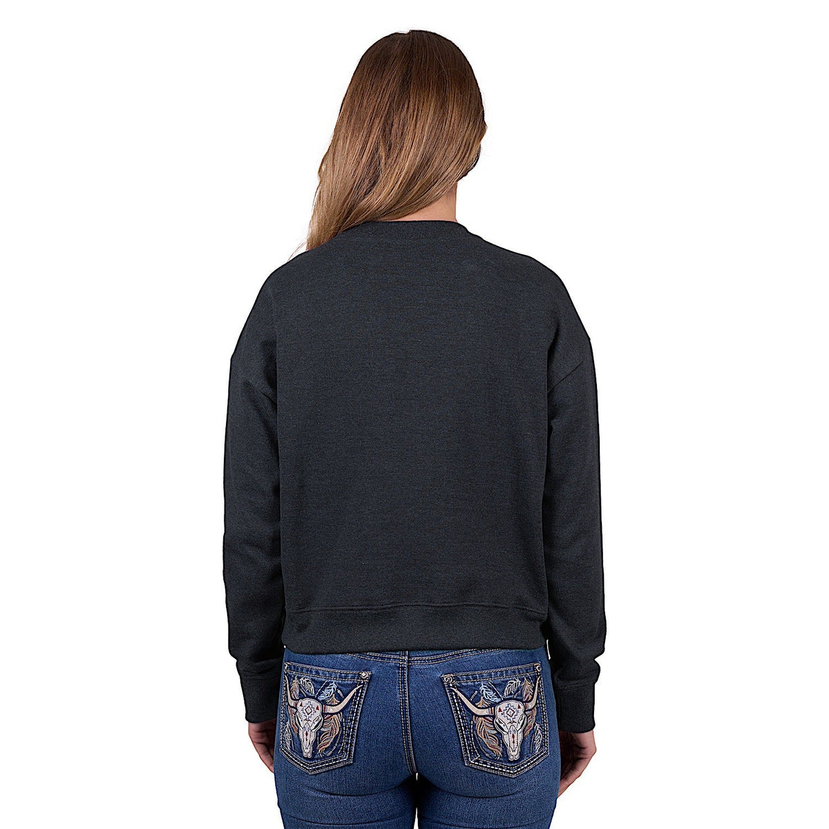 Pure Western Women’s Clara Crew - Charcoal Marle