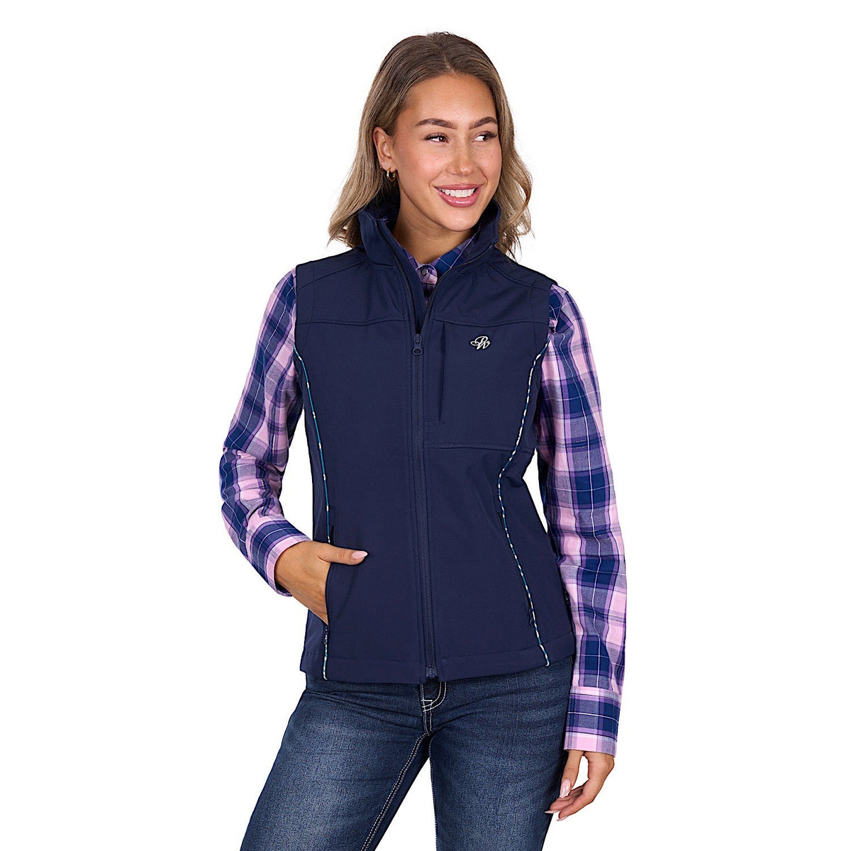 Pure Western Women’s Corine Softshell Vest - Navy