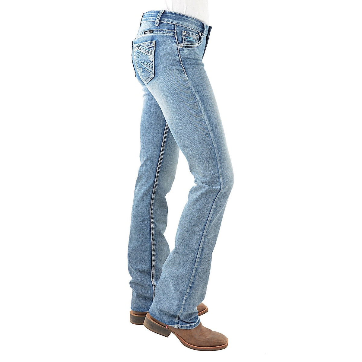 Pure Western Women’s Criss Cross Relaxed Rider Jean 36’’ Leg Moonshine