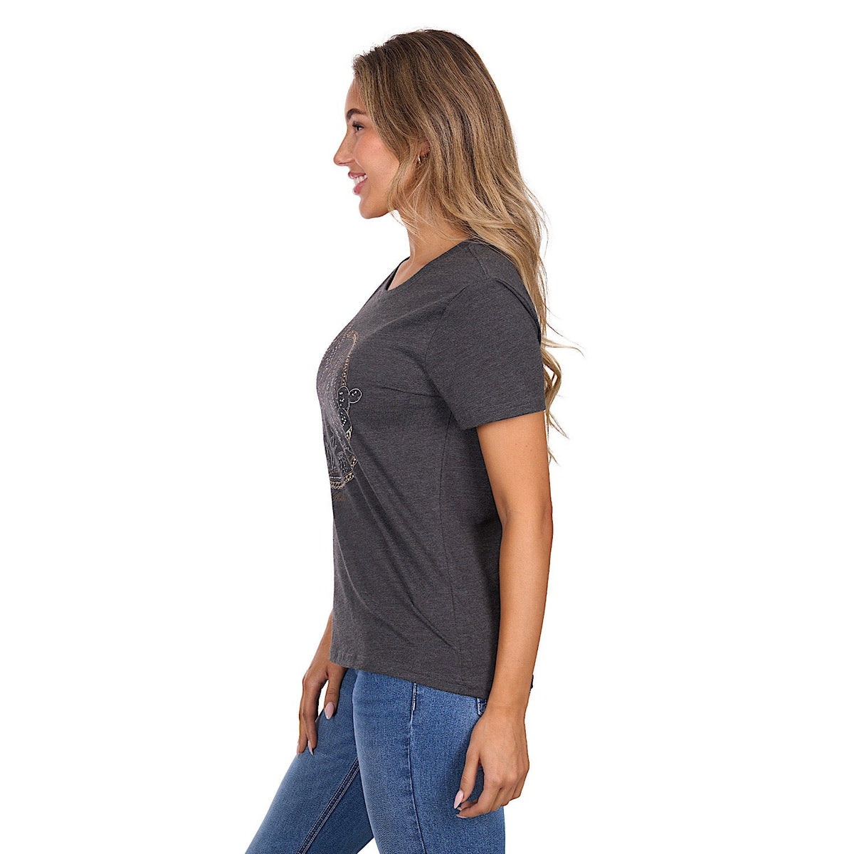 Pure Western Women’s Destiny T-Shirt - Charcoal Marle