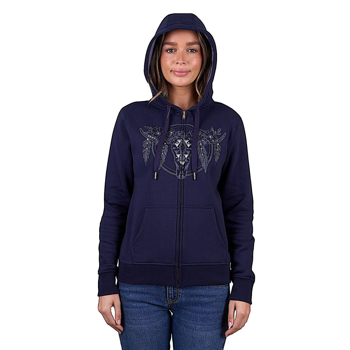 Pure Western Women’s Edna Zip Through Hoodie - Navy