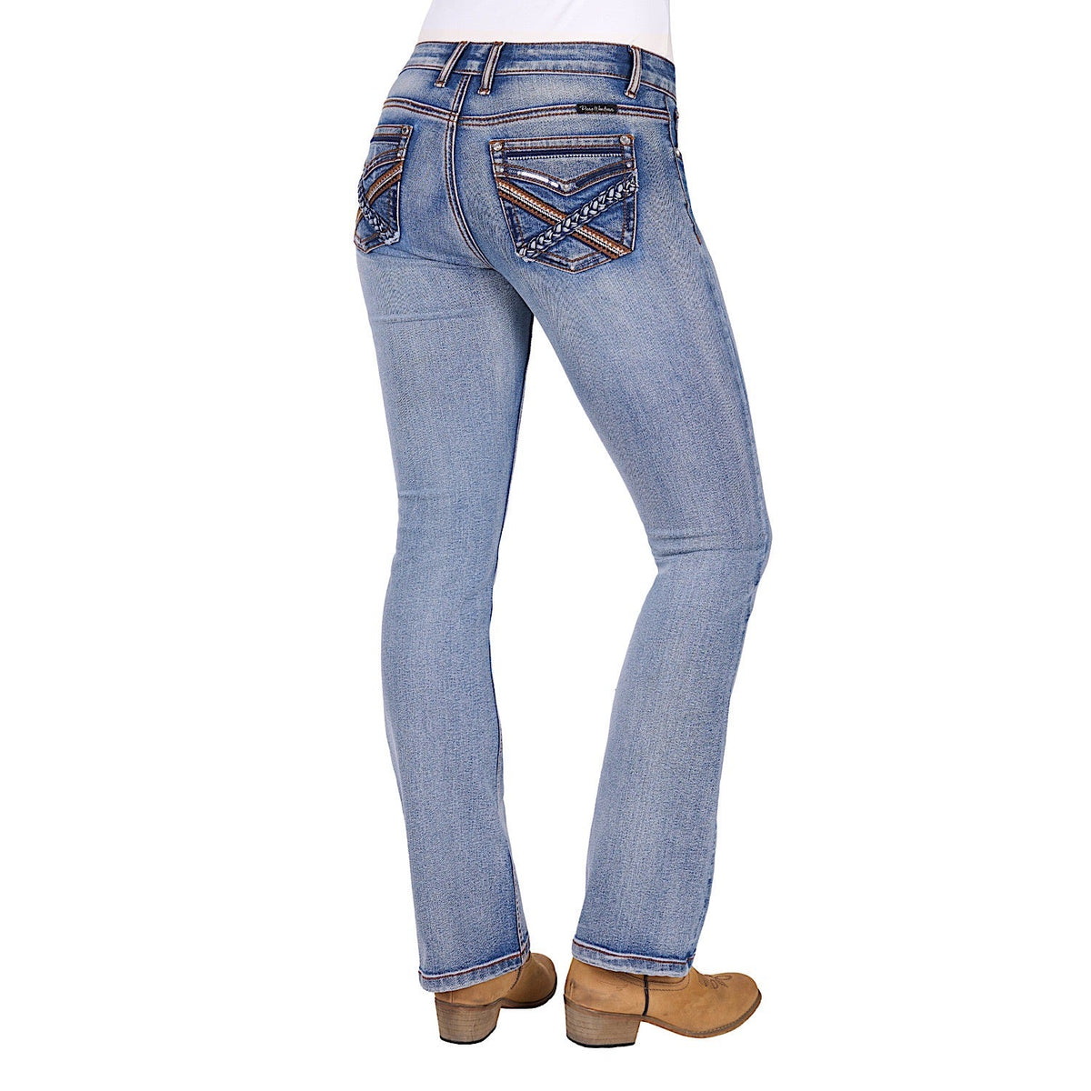 Pure Western Women’s Emily Mid Rise Boot Cut Jean 32L - Moonshine
