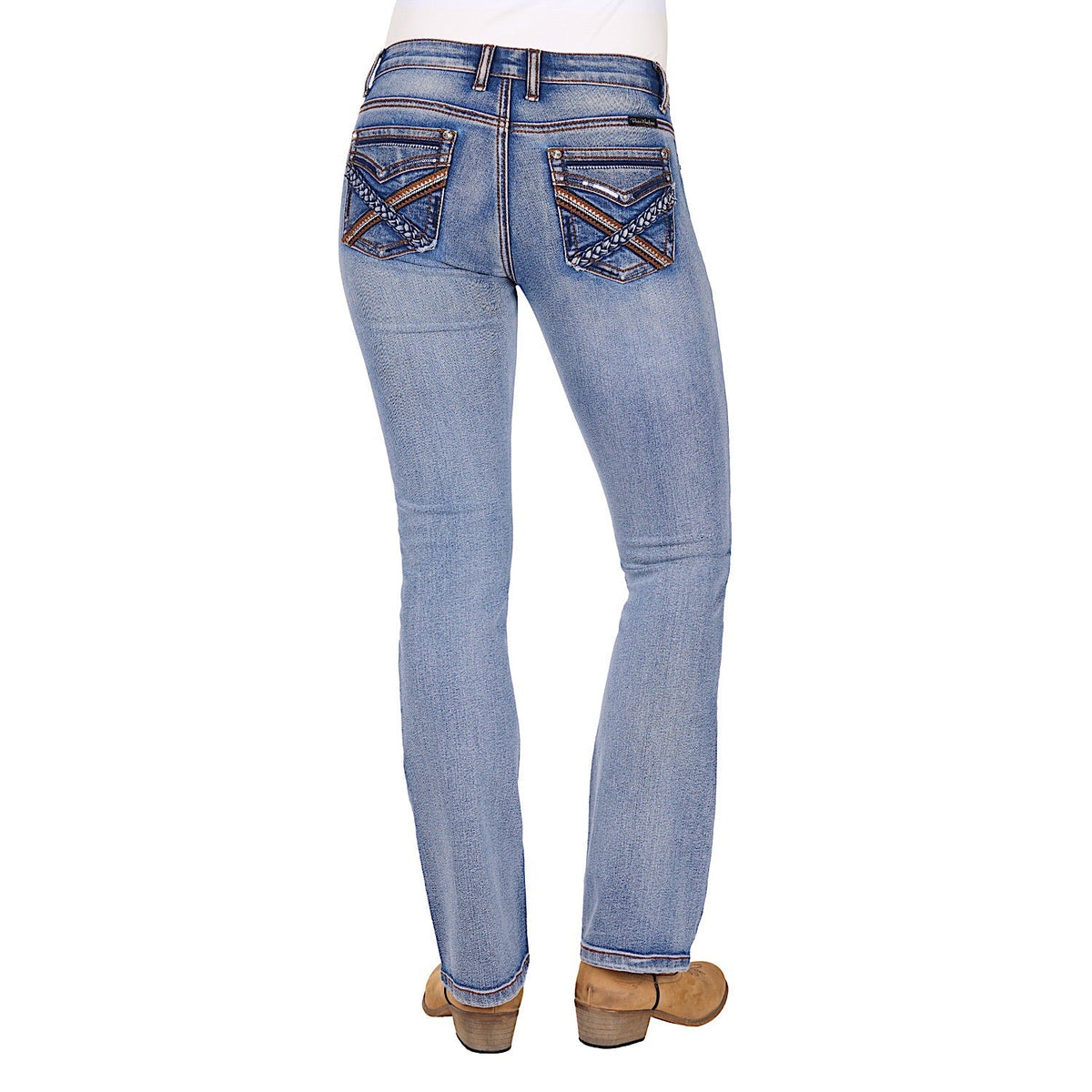 Pure Western Women’s Emily Mid Rise Boot Cut Jean 32L - Moonshine