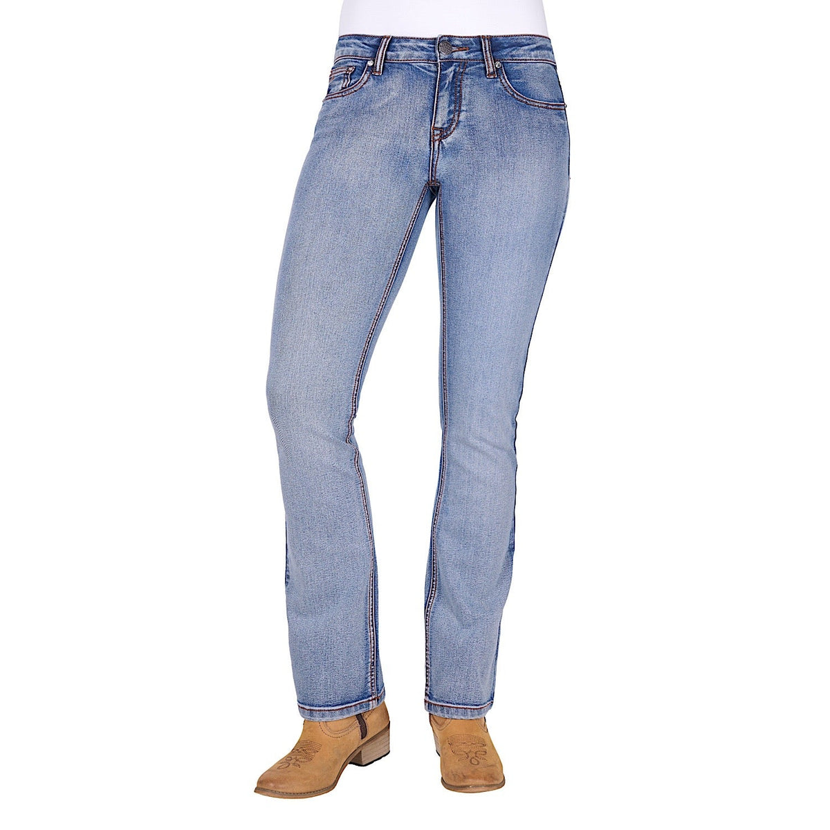 Pure Western Women’s Emily Mid Rise Boot Cut Jean 32L - Moonshine