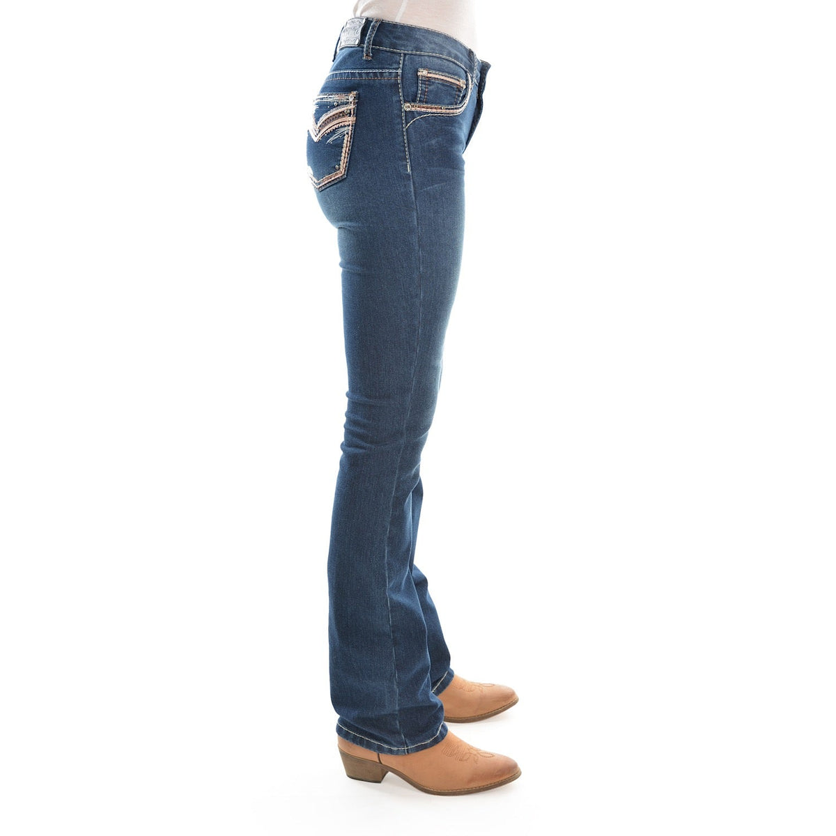 Pure Western Women’s Emma Boot Cut Jean 32’’ Leg Indigo