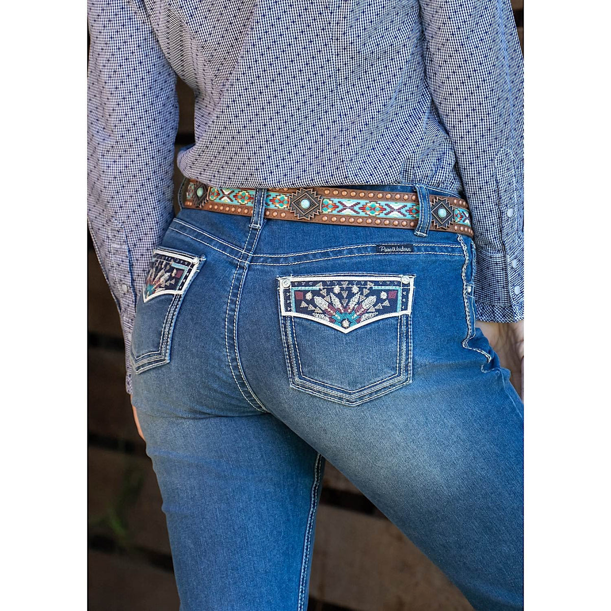 Pure Western Womens Emmaline Relaxed Rider Jean 36’’ Leg Dusk