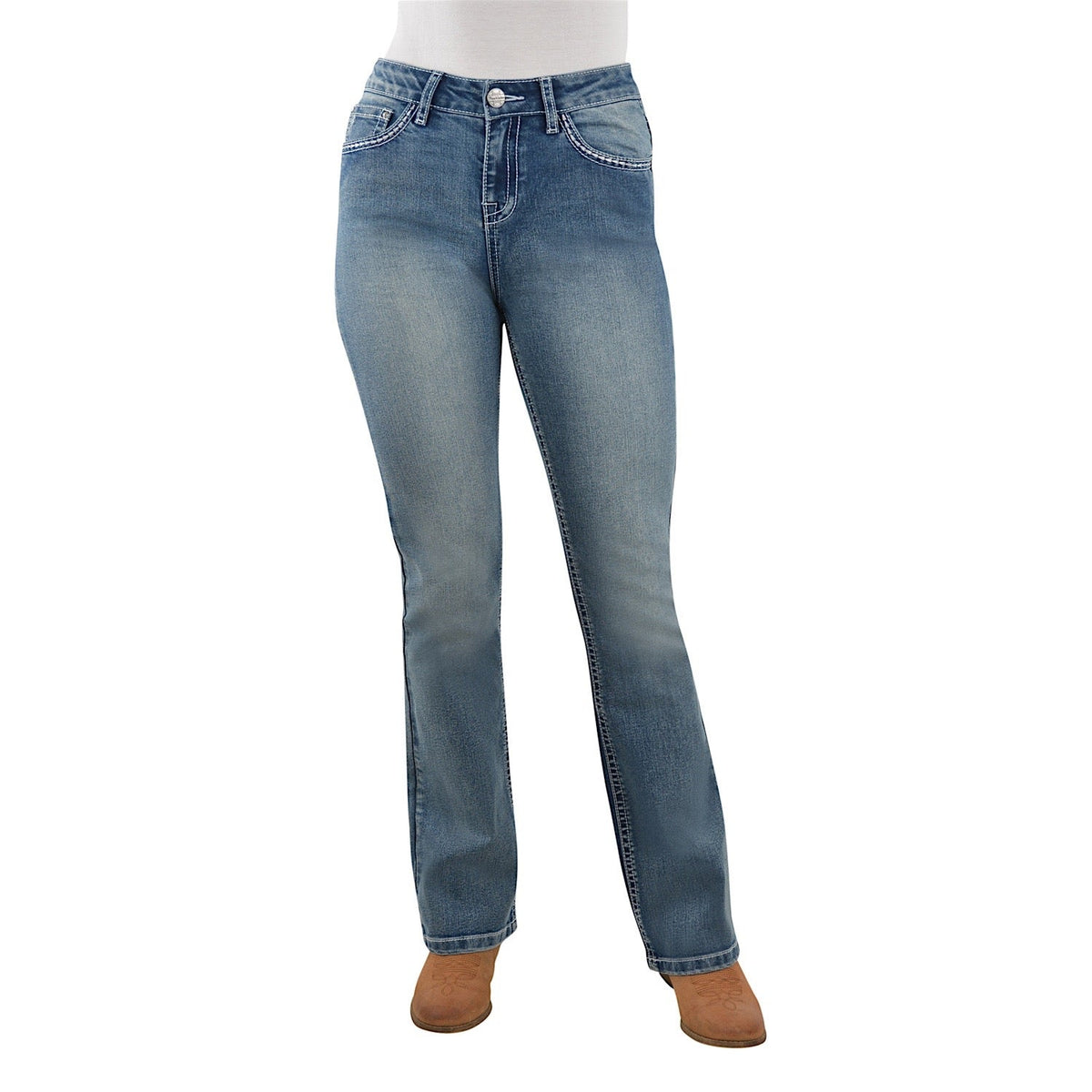Pure Western Women’s Jemma Hi-Waist Boot Cut Jean 32’’ Leg Moonshine