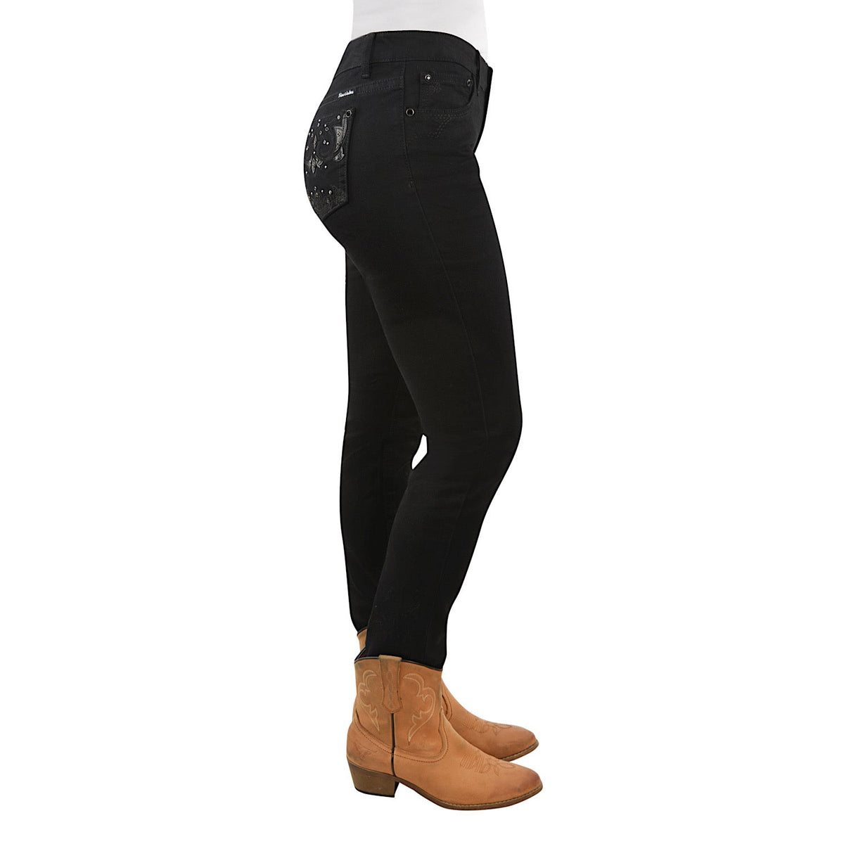Pure Western Women’s Joan Skinny Jean 32’’ Leg Ebony