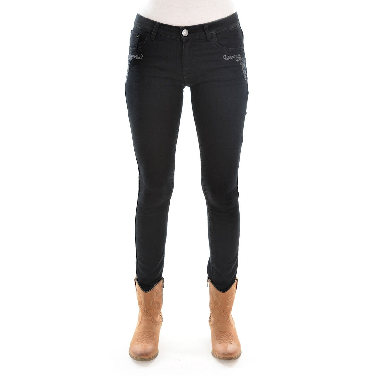 Pure Western Women’s Josie Skinny Leg Jean 32 Leg Ebony