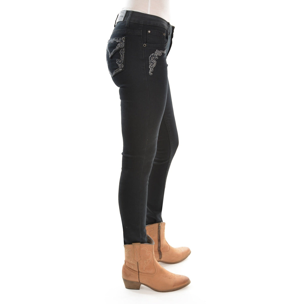 Pure Western Women’s Josie Skinny Leg Jean 32 Leg Ebony