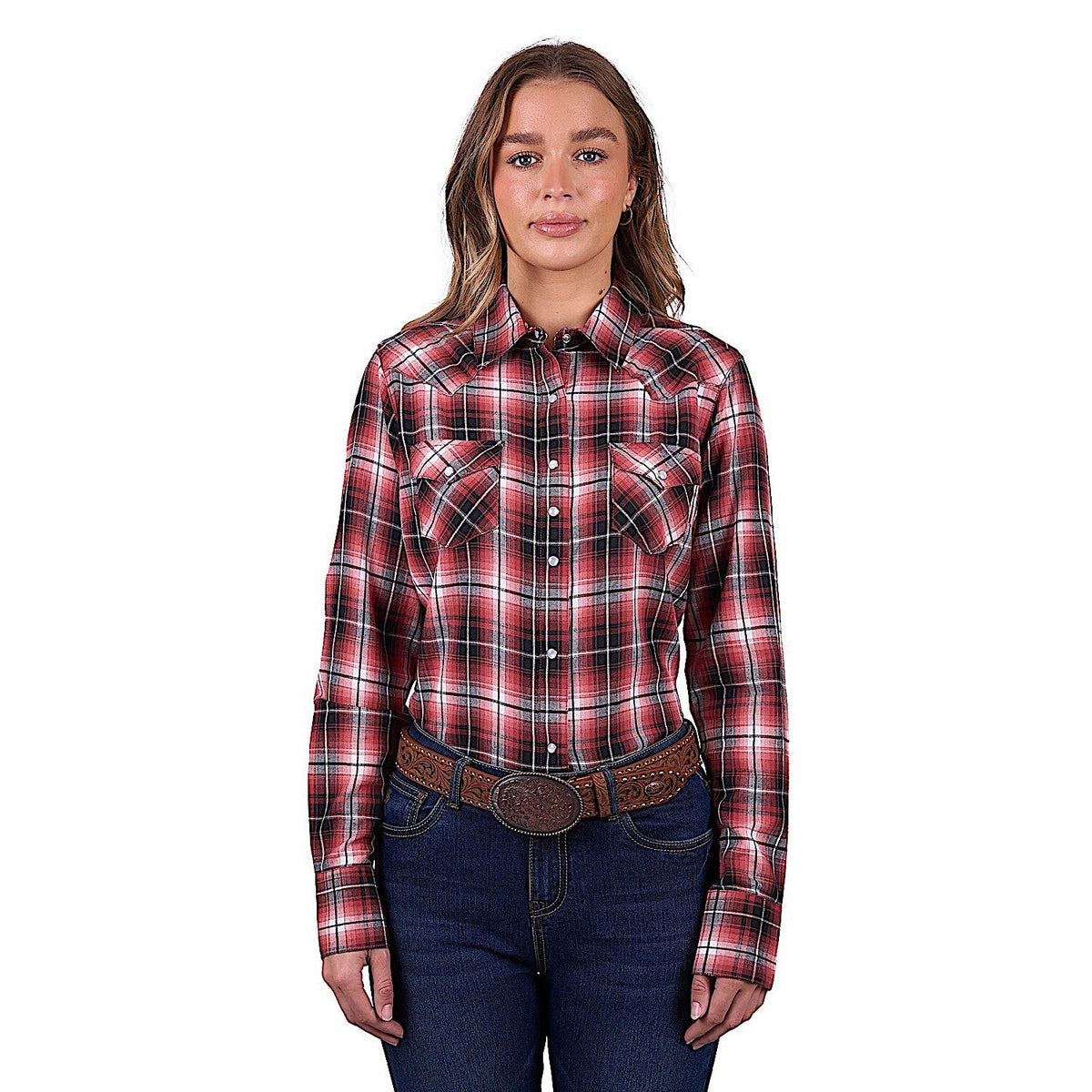 Pure Western Women’s Joyce Check Western Shirt - Rust