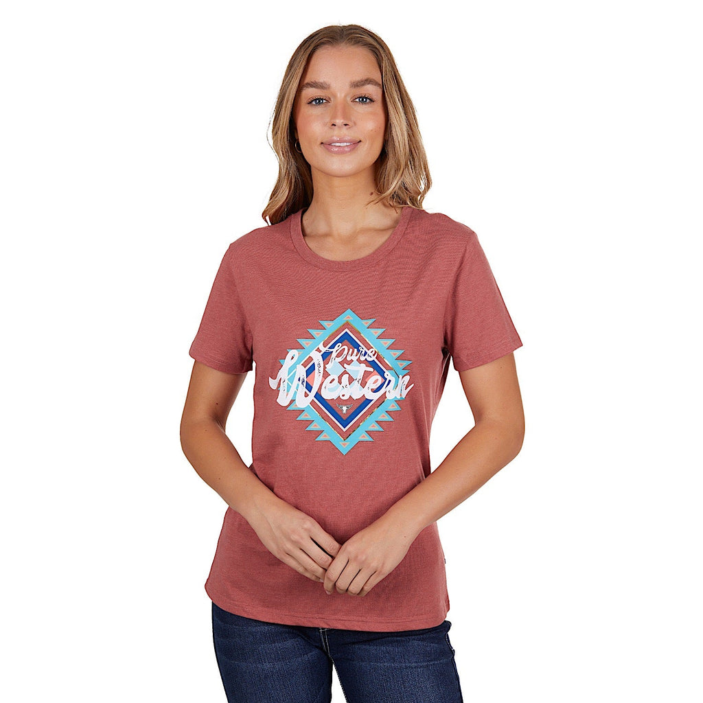 Buy Pure Western Women's Juliet Tee Rose | The Stable Door