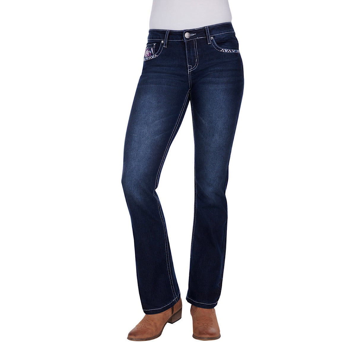 Pure Western Women’s Leah Boot Cut Jean 32’’ Leg Indigo