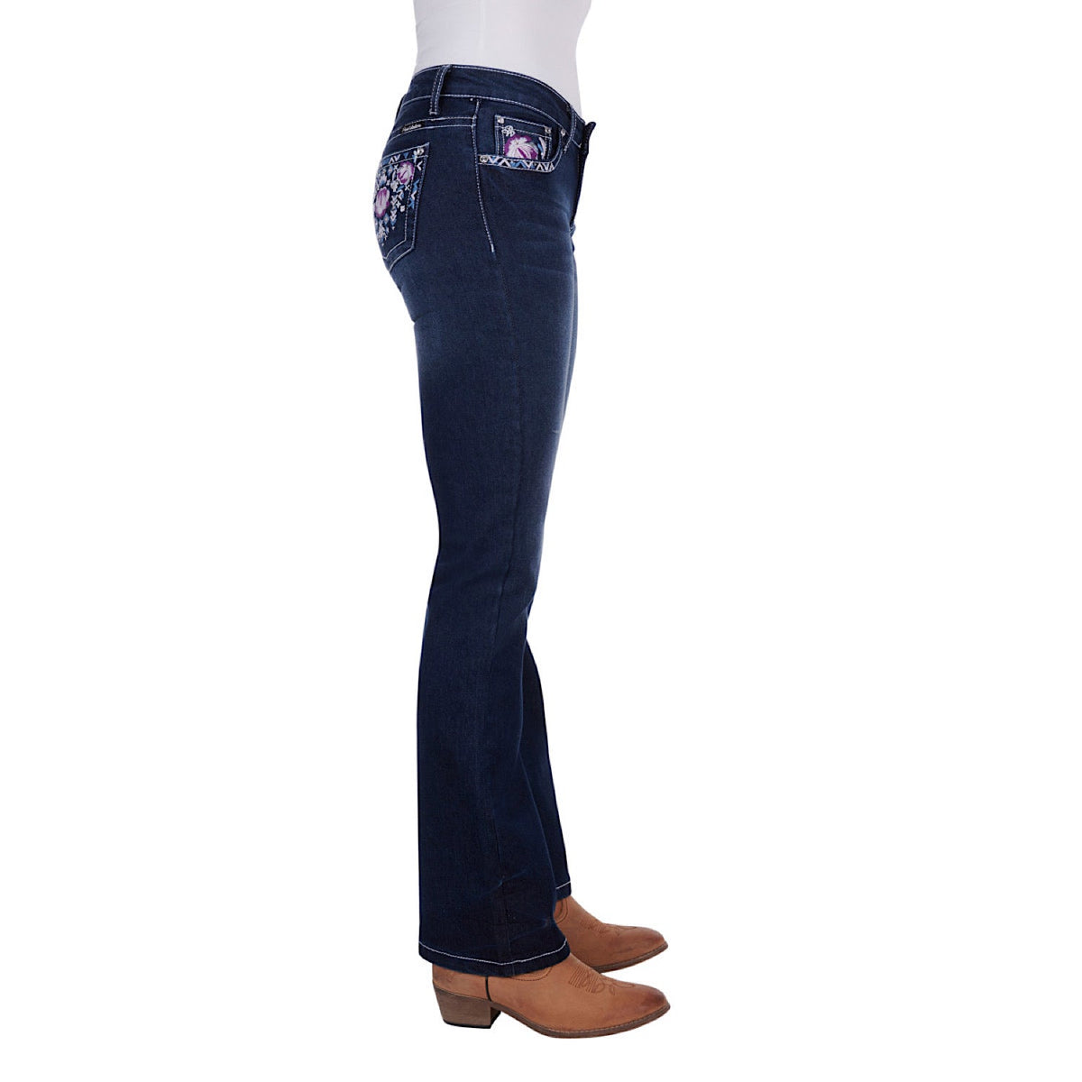 Pure Western Women’s Leah Boot Cut Jean 32’’ Leg Indigo