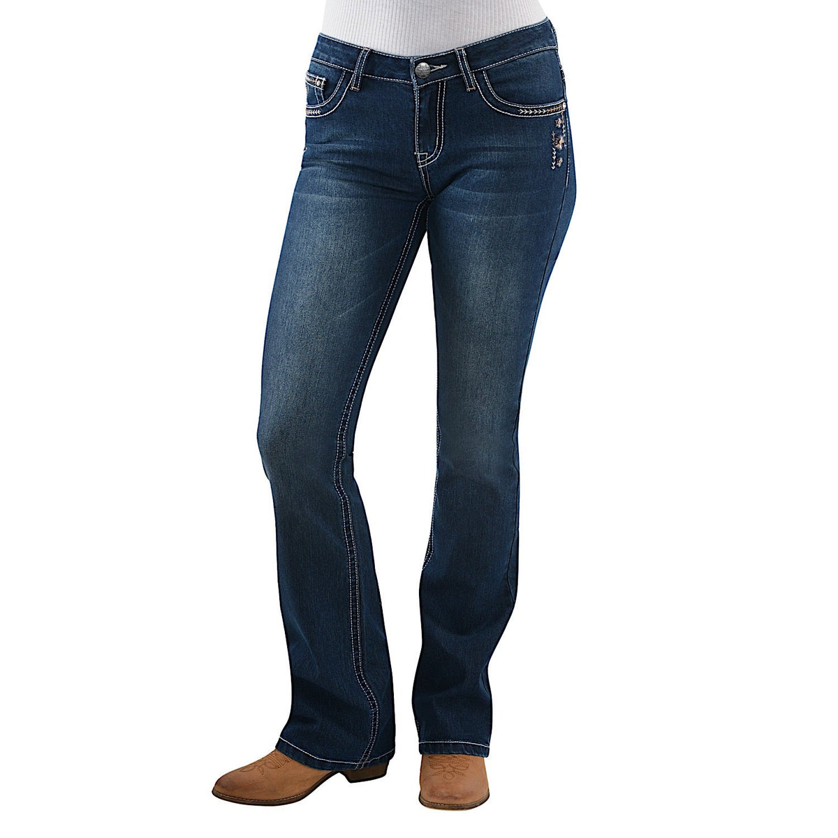 Pure Western Women’s Lola Boot Cut Jean 34’’ Leg Midnight