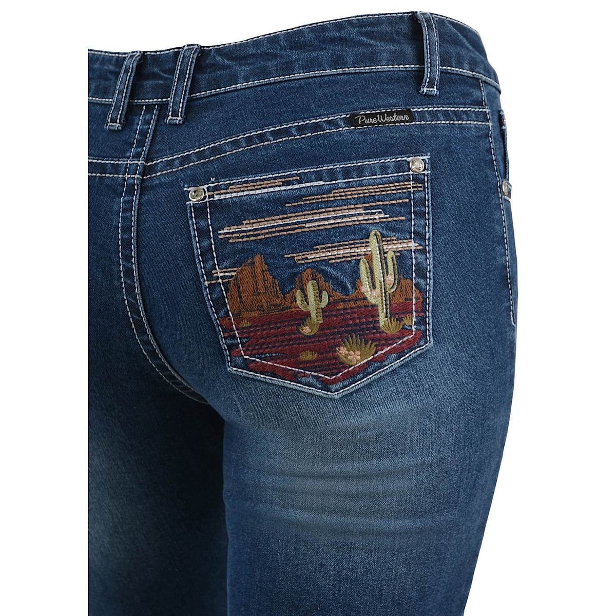 Pure Western Womens Madeleine Boot Cut Jean 34’’ Leg True Blue