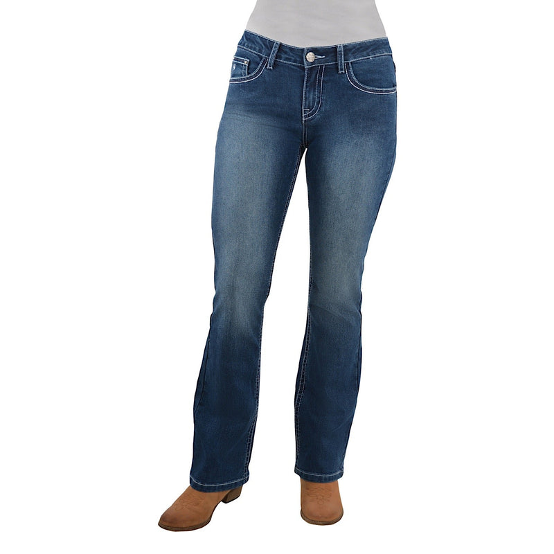 Pure Western Womens Madeleine Boot Cut Jean 34’’ Leg True Blue