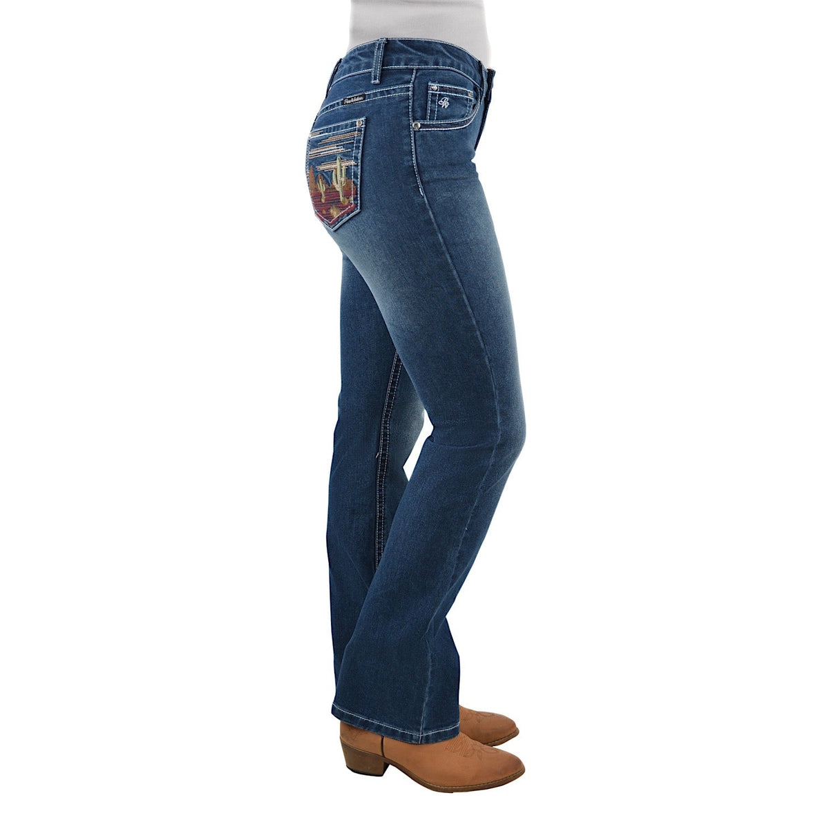 Pure Western Womens Madeleine Boot Cut Jean 34’’ Leg True Blue