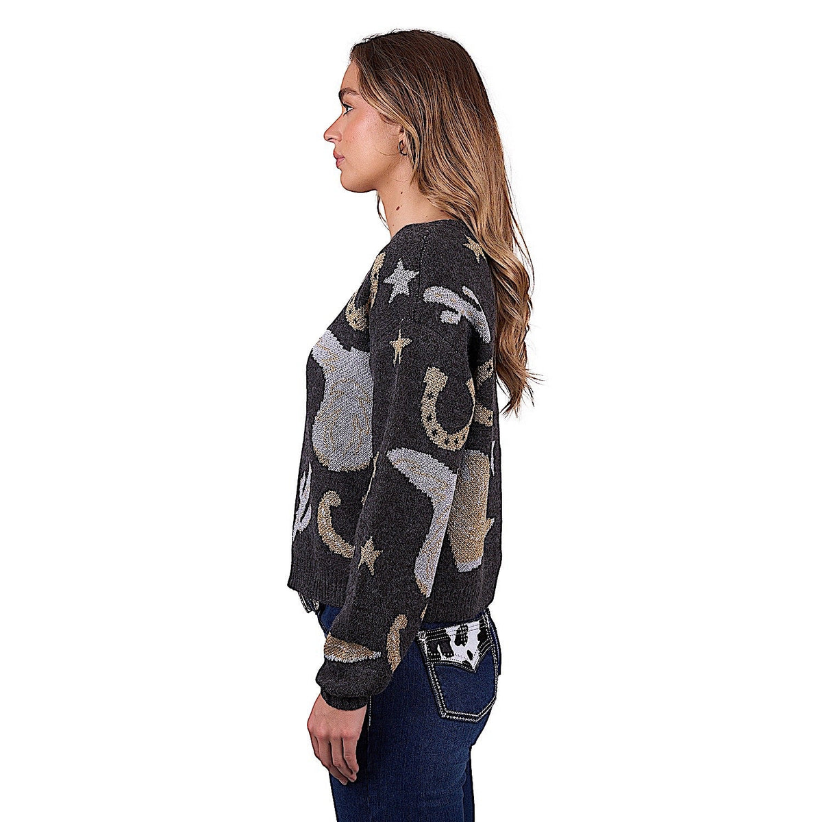 Pure Western Women’s Marcy Knitted Pullover - Charcoal Marle