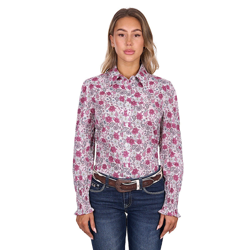 Pure Western Women’s Marsha Shirt - White/Pink