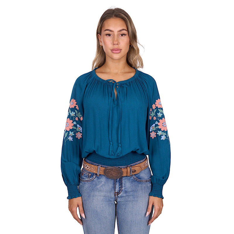 Pure Western Women’s Melina Blouse - Turquoise