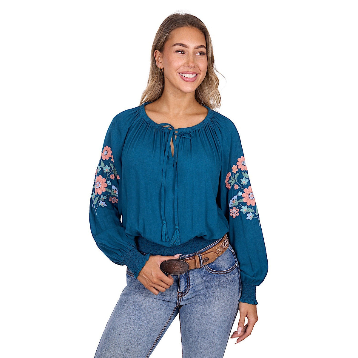 Pure Western Women’s Melina Blouse - Turquoise