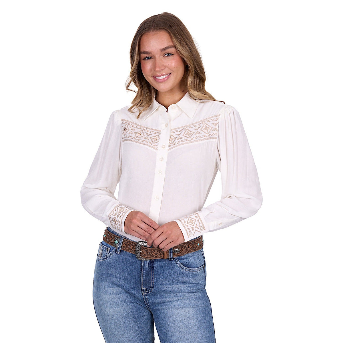 Pure Western Women’s Monica Shirt - Cream