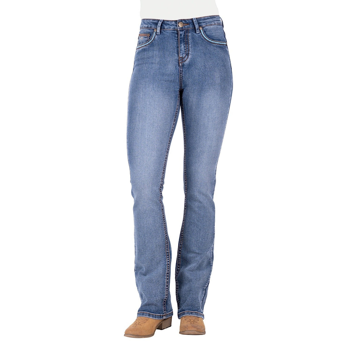 Pure Western Women’s Nina Hi Rise Boot Cut Jean-Moonshine