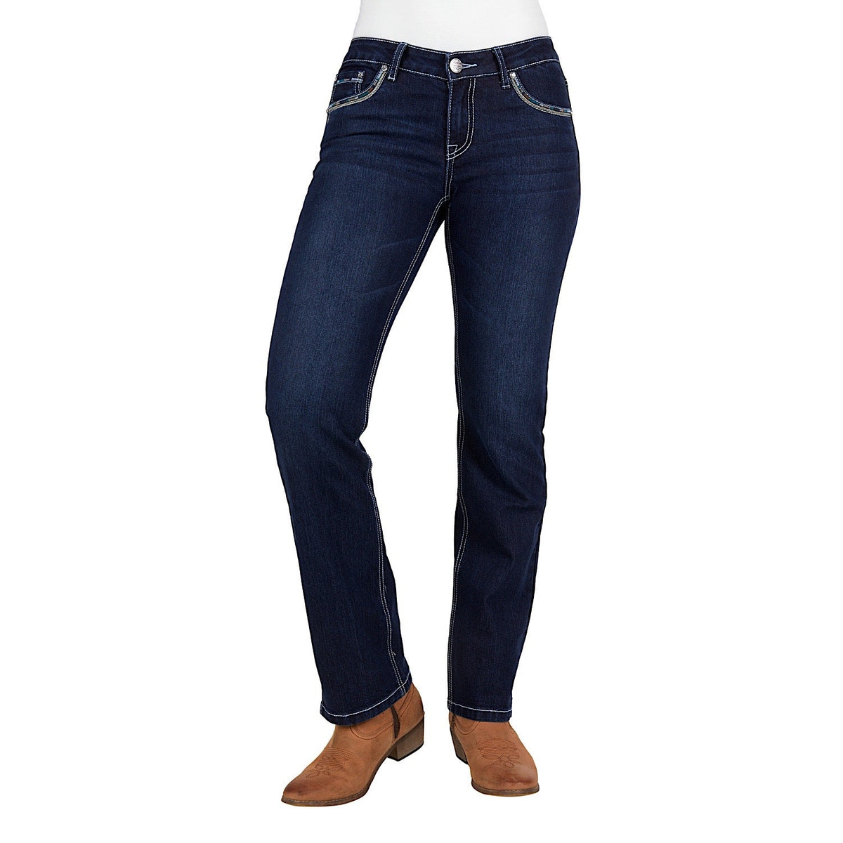 Pure Western Womens Oda Straight Leg Jean 32’’ Leg Midnight