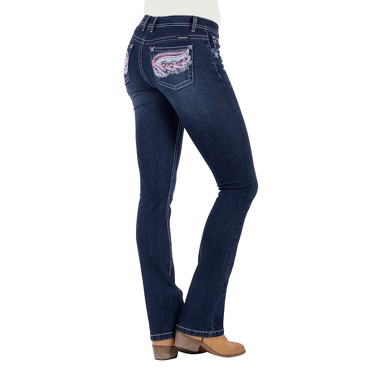 Pure Western Women’s Odelia Boot Cut Jean-Darkest Night