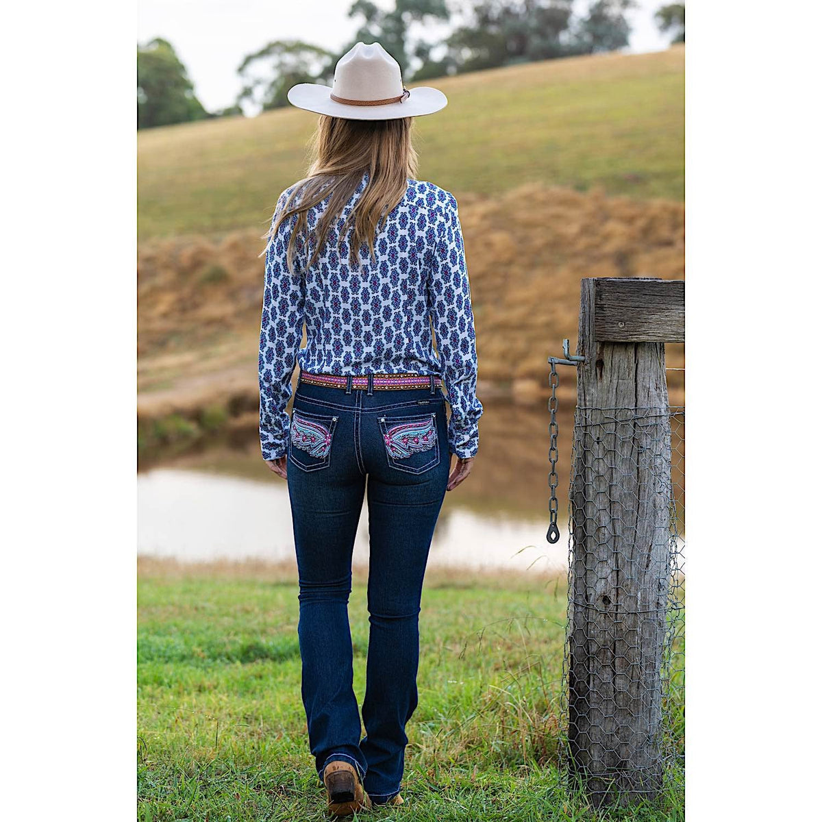 Pure Western Women’s Odelia Boot Cut Jean-Darkest Night