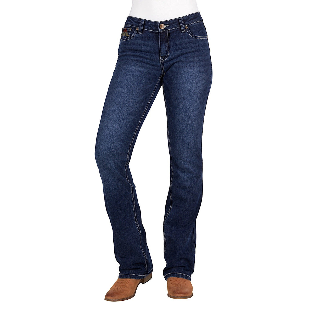 Pure Western Women’s Ola Relaxed Rider Jean 36’’ Leg Evening Sky
