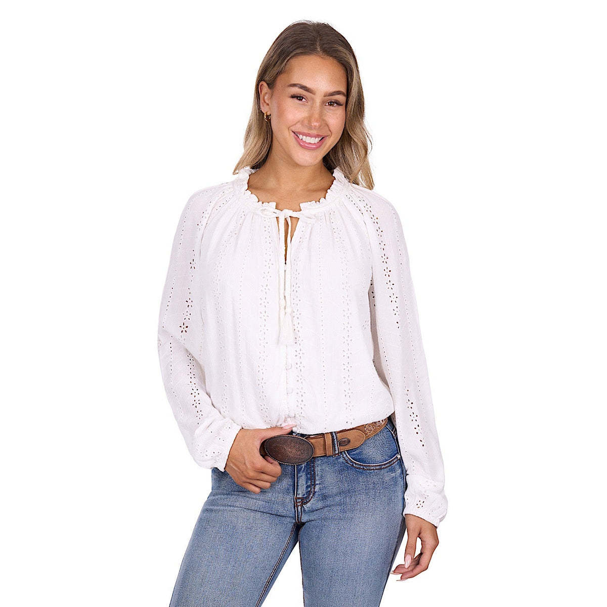 Pure Western Women’s Pepper Blouse - White