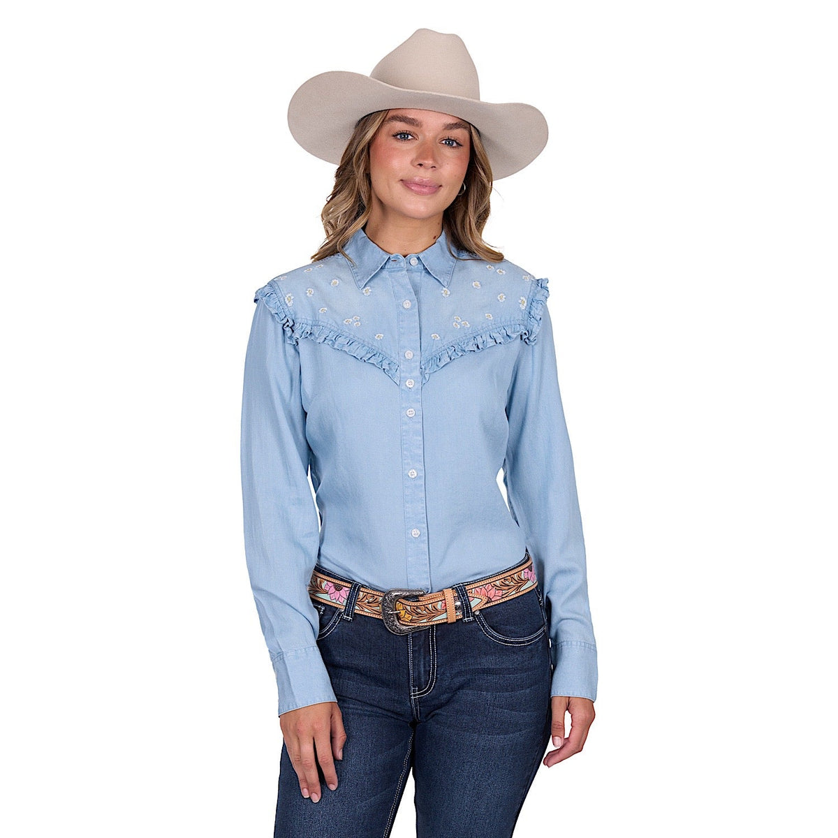 Pure Western Women’s Pheobe Shirt - Blue