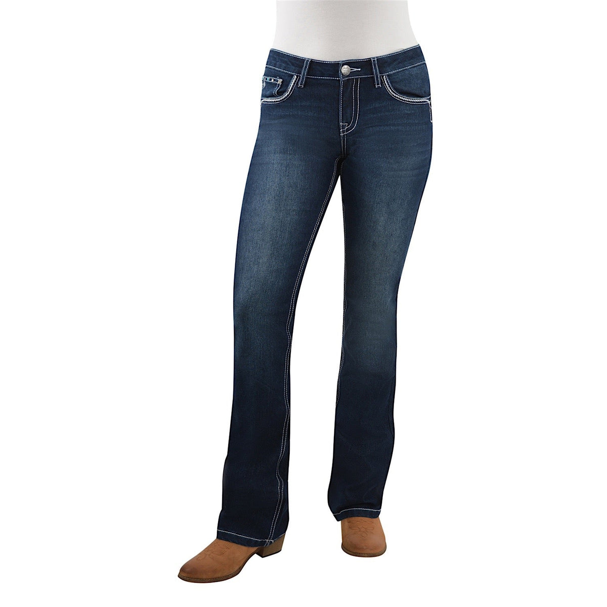 Pure Western Women’s Rhian Boot Cut Jean 34’’ Leg Darkest Night