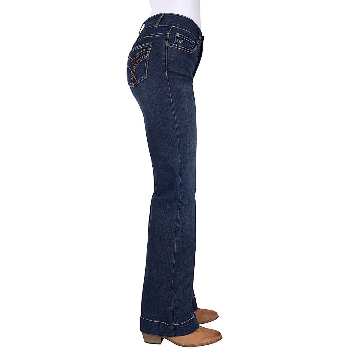Pure Western Women’s Romy Mid Rise Trouser Jean 32L - Midnight