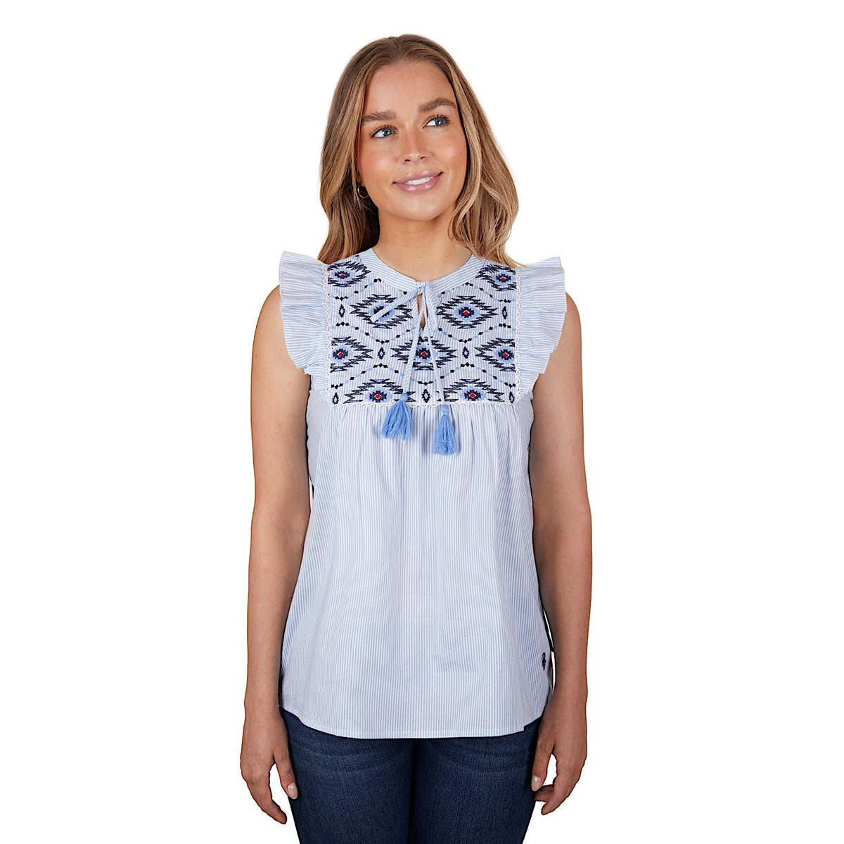 Pure Western Women’s Shannon Blouse Blue