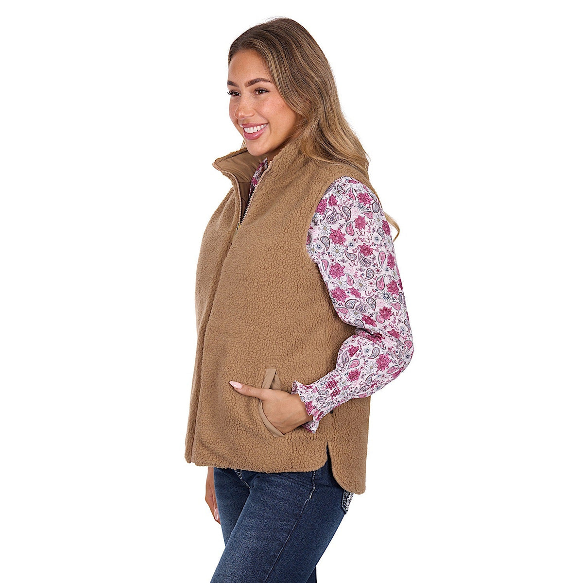 Pure Western Women’s Sherri Reversible Vest - Tan