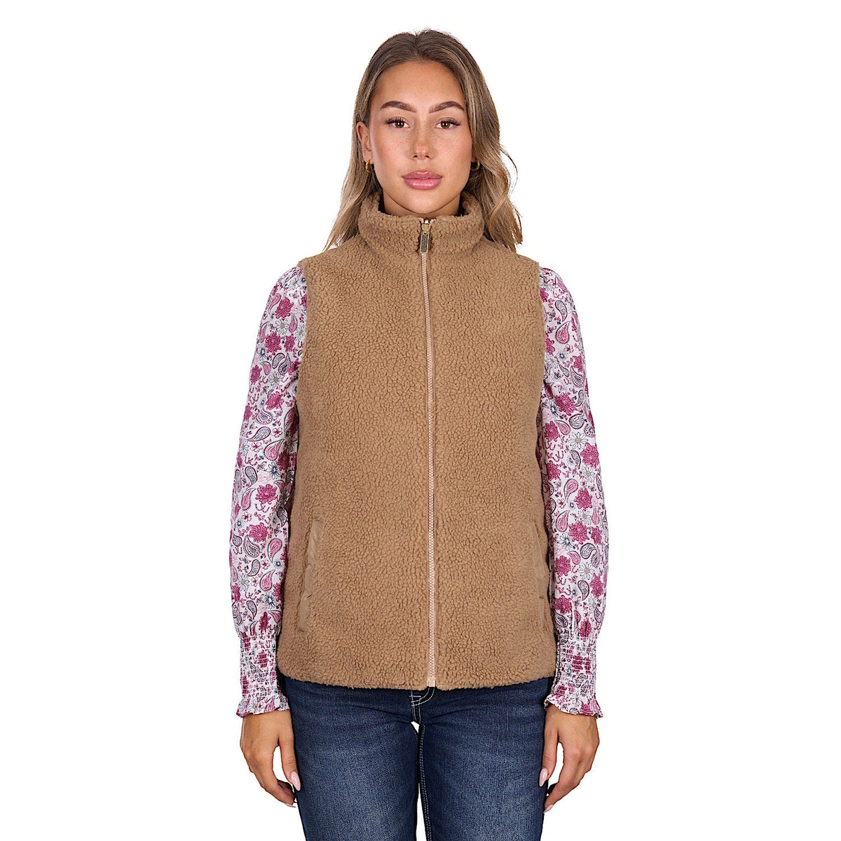 Pure Western Women’s Sherri Reversible Vest - Tan