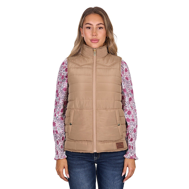 Pure Western Women’s Sherri Reversible Vest - Tan