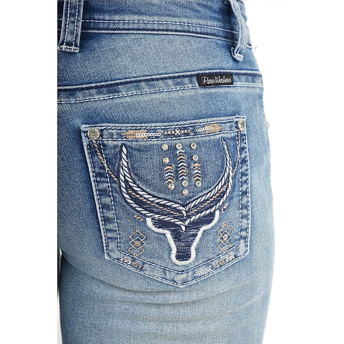 Pure Western Women’s Steer Boot Cut Jean 32’’ Leg Moonshine