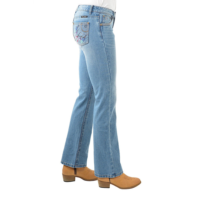 Pure Western Women’s Sunny Boot Cut Jean 34’’ Leg Faded Blue