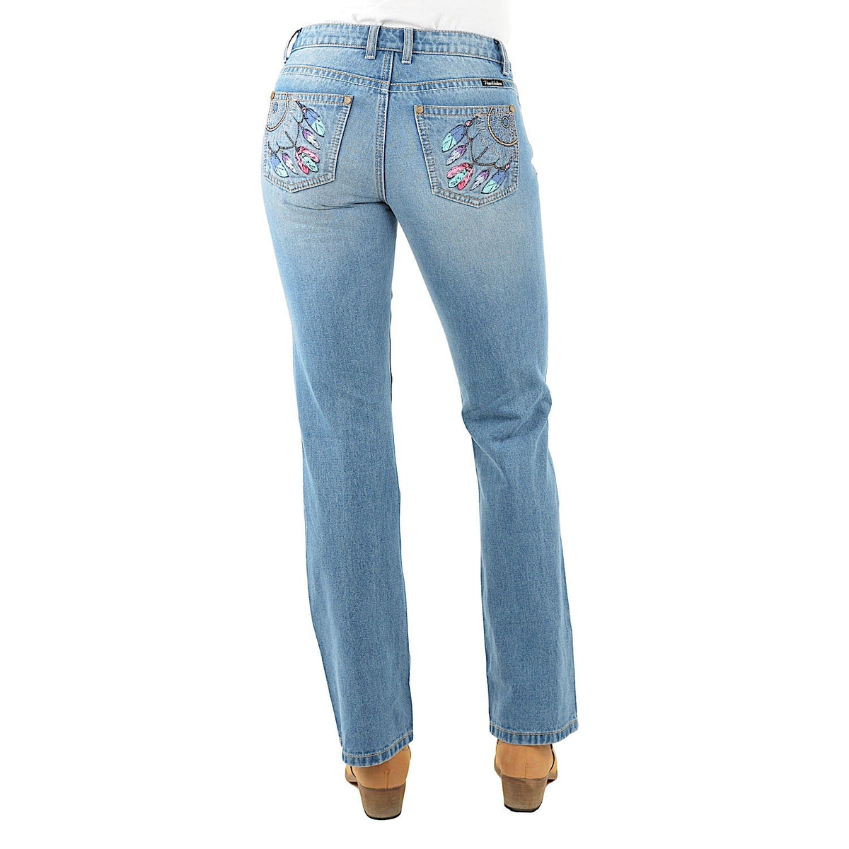 Pure Western Women’s Sunny Boot Cut Jean 34’’ Leg Faded Blue