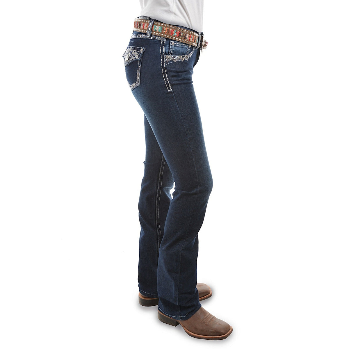 Pure Western Women’s Taylor Boot Cut Jean 34 Leg Midnight