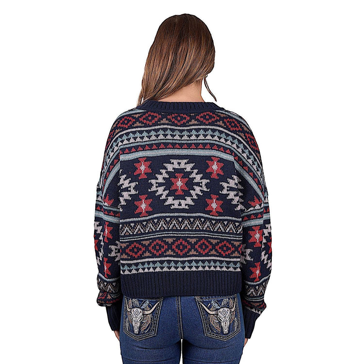 Pure Western Women’s Tracy Knitted Pullover - Navy