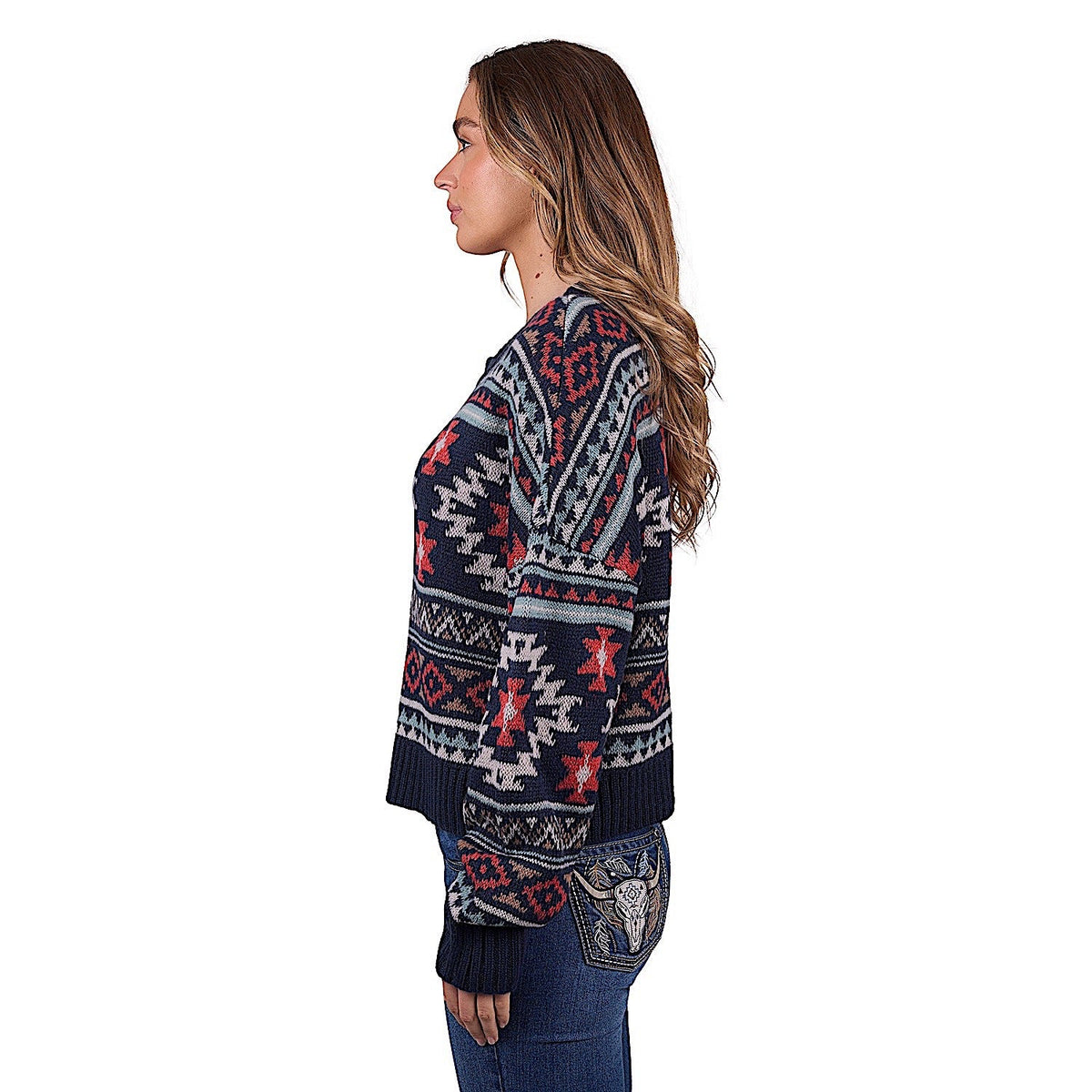 Pure Western Women’s Tracy Knitted Pullover - Navy