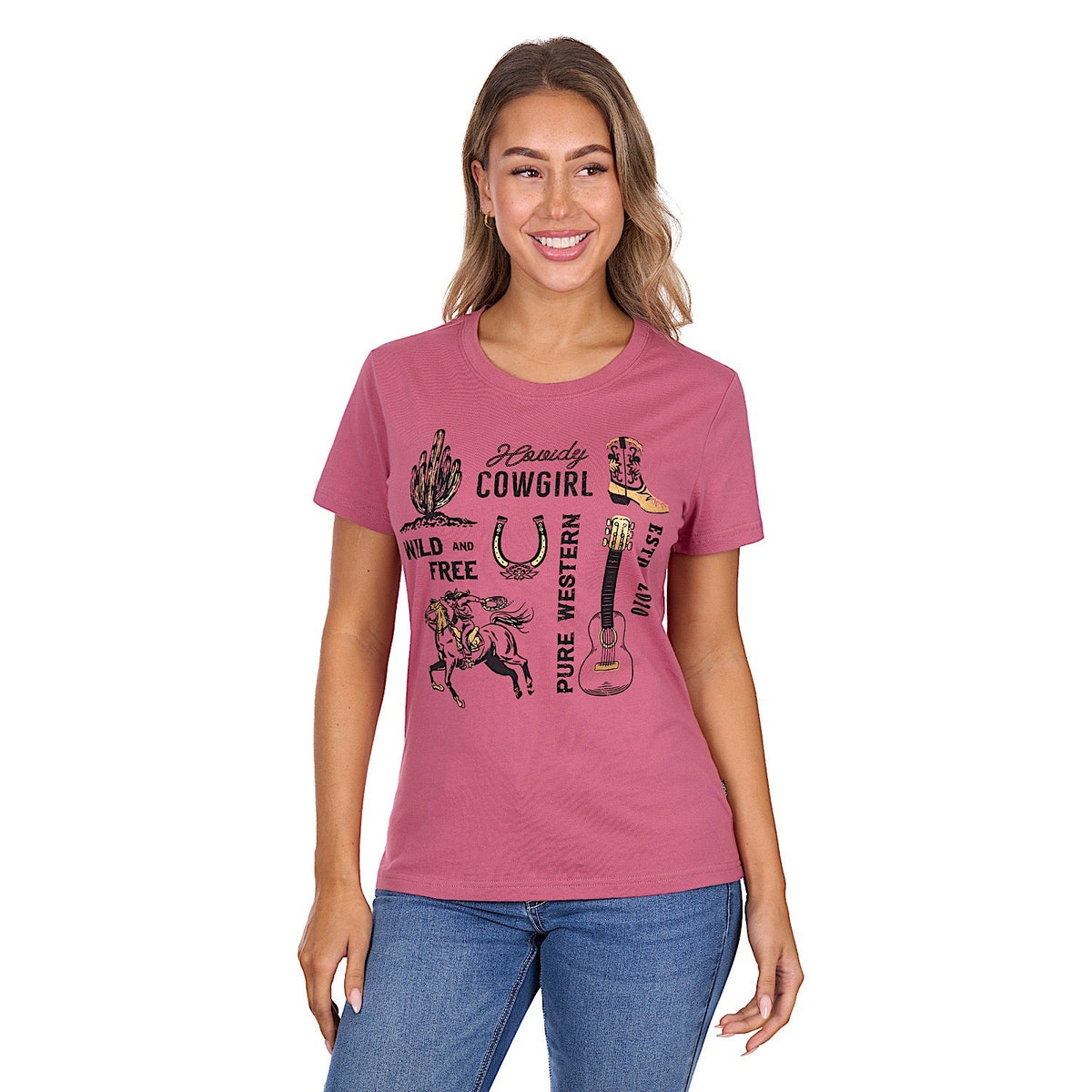 Pure Western Women’s Trinity T-Shirt - Raspberry