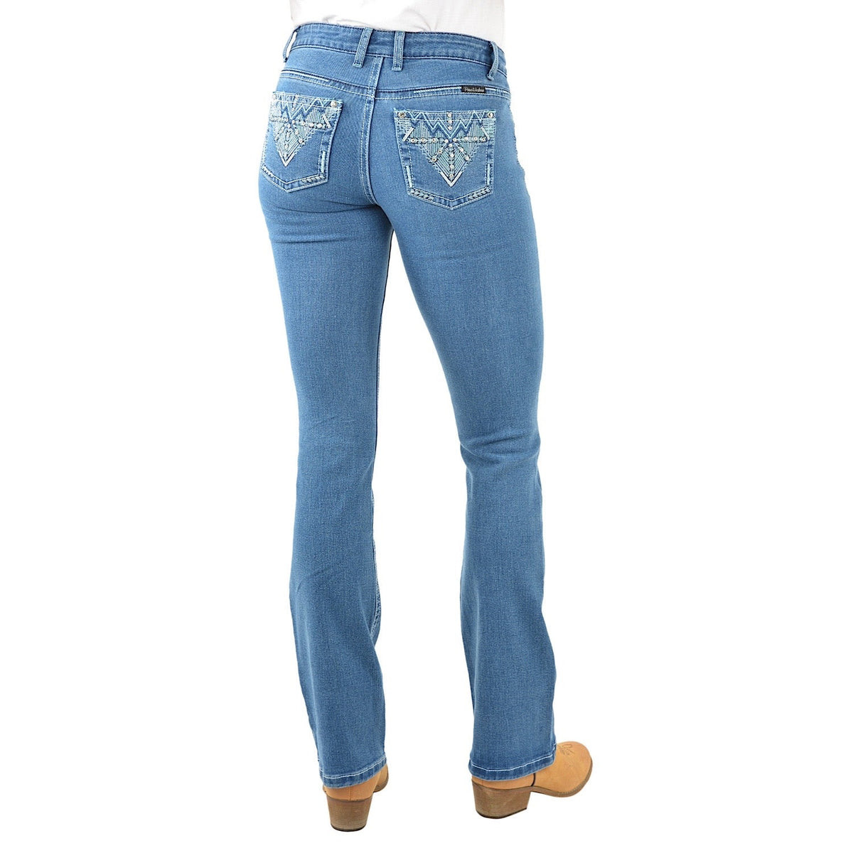 Pure Western Women’s Ziggy Boot Cut 34’’ Leg Jean Retro Blue